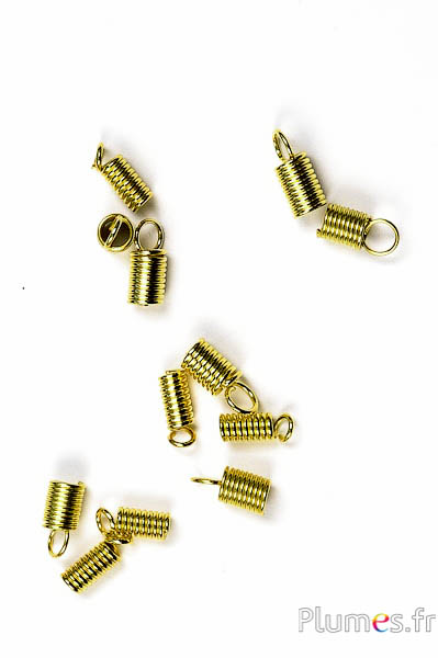 Ressorts métalliques - longueur 10 mm - doré